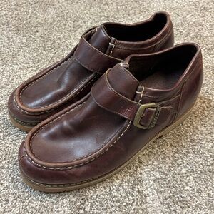 LUGZ Chunky Strutt Lo Ankle Boot With Strap Size 13 Burgundy Red Y2K